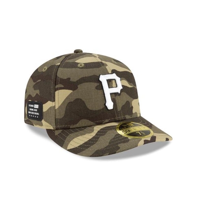 Green Pittsburgh Pirates Hat - New Era MLB Armed Forces Weekend Low Profile 59FIFTY Fitted Caps USA4180592